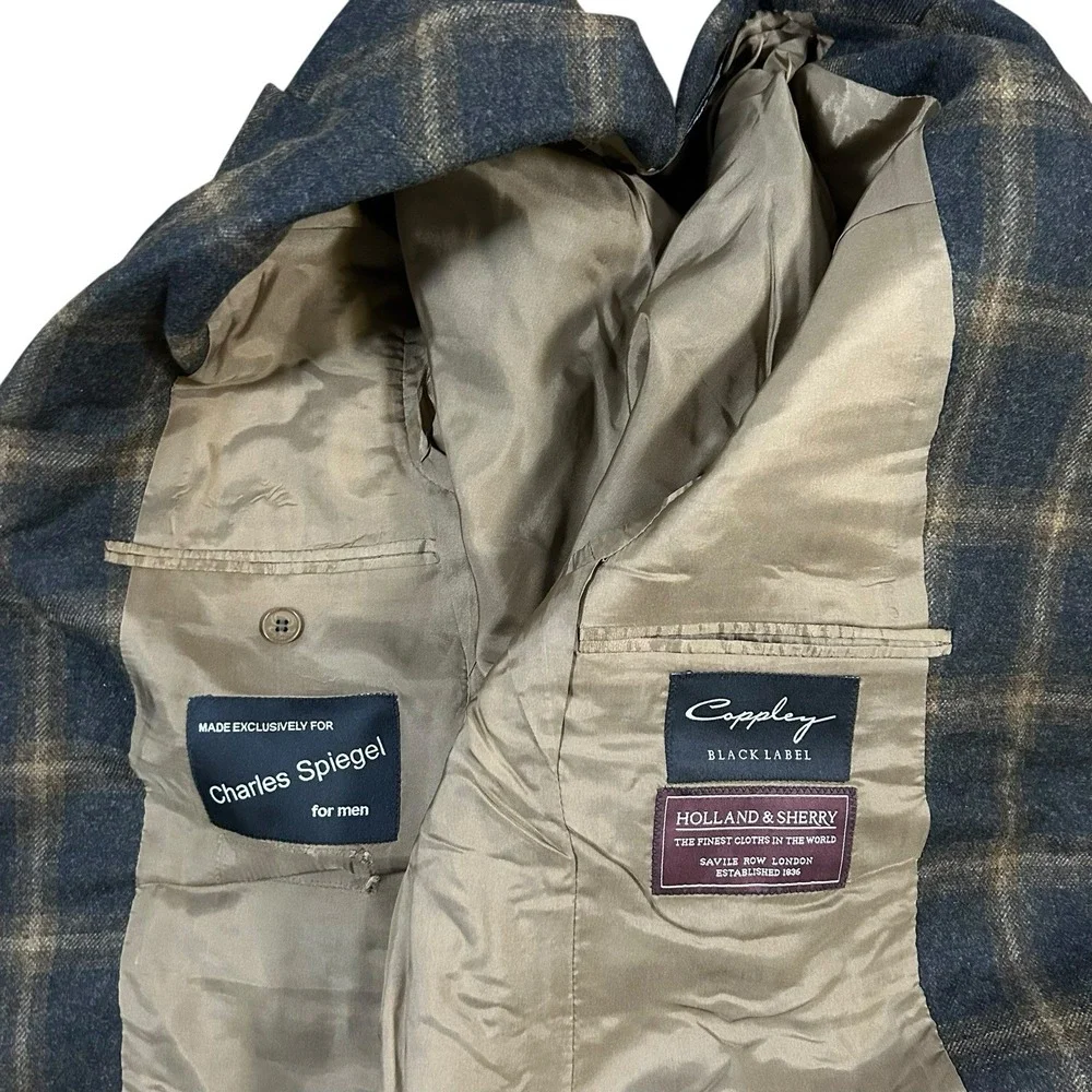 Spiegel Holland & Sherry Coppley Black Label Men's Cashmere Wool Blazer Plaid‎